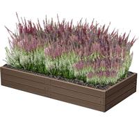 Bac à fleurs de jardin, bac à plantes surélevé, bac à plantes brun, imitation bois 149,2x75,6x25 cm-Parfaitement adapté à la plantation de fleurs, à la culture de plantes et d'herbes