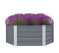 Bac à Fleurs et Légumes - Grande Capacité - Gris Jardinière 129x129x45cmcm Acier galvanisé Gris CL9299670