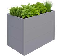 Bac à fleurs HWC-P64, bac à légumes/plantes en métal bac à fleurs bac à plantes jardin acier 77x100x50cm ~ gris