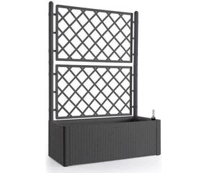 Bac à Fleurs Jardinière avec Treillis Stefanplast Natural Deluxe, 100 x 43 x 142 cm, 90 + 6,5 L Réserve, Anthracite