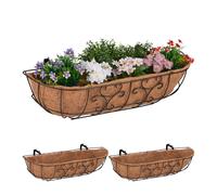 Bac à fleurs jardinière de balcon 3 pièces fer et coco jardinière suspendue