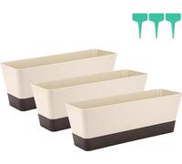 Bac à fleurs rectangulaire en plastique pour succulentes et violettes africaines, 30,5 cm, 3 pièces