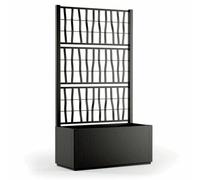 Bac à fleurs rectangulaire Ethica 80 cm avec grille graphite