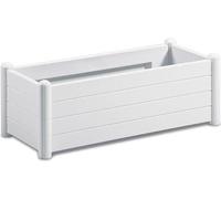 Bac à Fleurs Rectangulaire Stefanplast Italia, Finition Effet Bois, 100x43xH35cm, 80L, Blanc