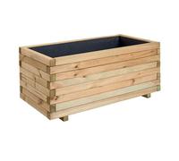 CERLAND Bac à Fleurs Rectangle en Bois Stockholm - 100 x 50 x 43 cm - 143 litres