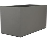 Bac à Fleurs RIVIERA, Granit Gris, 80x40 cm, Double Parois, Système de Rétention d'Eau, Fabriqué en France, 100% Recyclable