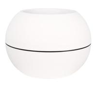 Bac à fleurs rond - RIVIERA - GRANIT BOULE - Plastique - D40 x H28 cm - Blanc