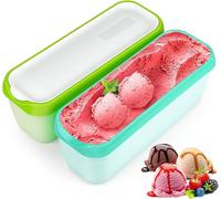 Bac à glace 2 pièces de 1,5 litre Conservation Boites de congélation empilables Congélateur Yaourt