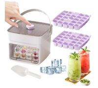 Bac à glace 50 cellules, double couche, libération facile, réutilisable | Cube à glace pour congélateur pour whisky, cocktail, café, jus, maison, camping, fête