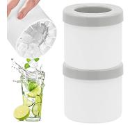 Bac à Glacon,Moule A Glacon Silicone TAIZER 2PCS Bac à GlaçOns Silicone avec Couvercle Seau à Glace Reutilisable Cylinder Machine à GlaçOns Ice Cube Maker Mini Cube à Glace (Gris)