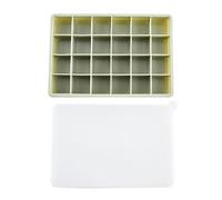 Bac A Glacon Moule à glaçons en silicone 24 compartiments, grand plateau carré, for bar, pub, vin(Green,2Pcs)