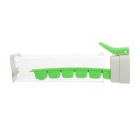 Bac à Glaçons à Pression en Silicone avec Couvercle et Bac Vert | Démoulage Facile, Design Empilable, pour Congélateur, Pique-niques D'été, Garnitures Cocktail, Rangement Compact