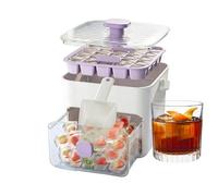 Bac à glaçons avec couvercle | 50 compartiments double couche avec poignée portable - Grand bac à glace pour café | Pour les fêtes de , les fêtes d' en plein air, les pique-niques, le whisky
