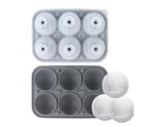 Bac à glaçons baseball en silicone réutilisable à 6 compartiments | Moule flexible en forme de boule de glace pour café, boissons froides, boissons rafraîchissantes, whisky, pique-niques