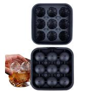 Bac À Glaçons De Football - Silicone Qualité Alimentaire 12x12x4cm | Moule Souple 9 Emplacements Thème Ballon | Gabarit Congélateur Rond Démoulage Facile Pour Whisky Fête Réunion Célébration Maison Ré
