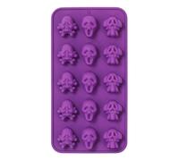 Bac à glaçons en forme de tête de mort | 15 cavités en silicone souple anti-adhésif pour faire des cubes de refroidissement pour whisky, cocktails, boissons, boissons de fête, champagne