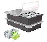 Bac à glaçons en silicone 15 cavités avec couvercle anti-déversement - Empilable, lavable au lave-vaisselle, portable et gain de place, convient pour les cocktails, les boissons, les repas en plein ai
