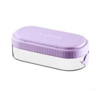 Bac à glaçons en silicone 18 compartiments avec couvercle, fond souple pour bricolage, cocktails, whisky, boîte de congélation hermétique pour fête à la maison (violet)