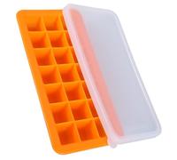 Bac à Glaçons en Silicone 21 Compartiments Orange Flexible Portable | Odeur, Résistance au Froid, pour Liquide Boisson, la Cuisine et Préparation de Soupe