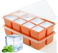 Bac à Glaçons en Silicone 4,5 cm Gros, JRISBO 2 Pack Moule Glaçon Carré XXL avec Couvercle et sans BPA, Empilable Bac a Glacon Barquette Plaque à Glaçons pour Whisky Café Cocktail