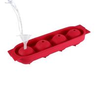 Bac à glaçons en silicone - 4 cavités pour la fabrication de boissons froides - Moule à glaçons rond - Pour femmes, barmen, divertissements, maison, fête, bureau, bar, cocktail, pique-nique, boissons