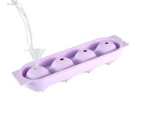 Bac à glaçons en silicone - 4 compartiments réutilisable - Moule à glace rond - Pour femmes et hommes - Support pour barman - Pour maison, fête, appartement, bureau, bar, été, cocktail, pique-nique