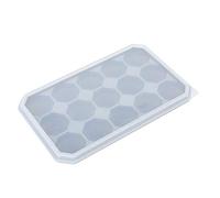 Bac à glaçons en silicone à 15 compartiments, avec couvercle, système de démoulage facile et indépendant pour glaçons, crème dessert et chocolat, vert, bleu, gris (Cendres des neiges)
