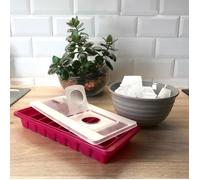 Bac à Glaçons Gris avec Couvercle de Remplissage Facile - Démoulage Simple - Accessoire Cuisine Pratique