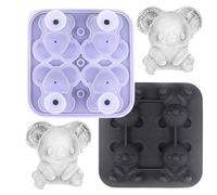 Bac à Glaçons - Koala Silicone Bac à Glaçons pour Congélateur - Réutilisable Outil 4 Grilles Accessoires de Cuisine pour Boissons Whisky Bière Thé Glacé Cocktail Jus Fournitures de Fête