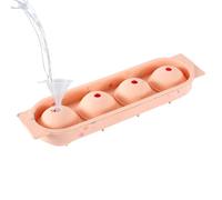 Bac à glaçons rond en silicone | 4 cavités pour fabrication de vin glacé - Machine à glaçons pour femmes barmen, divertisseurs, maison, fête, bureau, bar, cocktail d'été, pique-nique, boissons, vin
