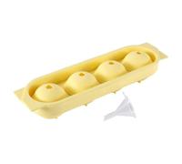 Bac à glaçons rond en silicone à 4 cavités - Congélateur - Pour femmes barmen, divertisseurs, maison, fête, bureau, bar, cocktail d'été, pique-nique, boissons, vin, jus, whisky