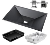 Bac à graisse 66036 avec 10 revêtements de bac d'égouttement 6415 pour Weber Genesis II série 300, bac de récupération de remplacement pour Weber Genesis II E-310 E-315 E-325 E-330 E-335 S-310 S-315 S