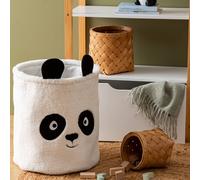 Atmosphera - Bac à Jouets Panda Andy Noir et Blanc d35x40cm