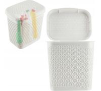 Bac à lessive - Boîte de rangement - Contenance 6 l - Pour poudre et capsules - Plastique - Blanc