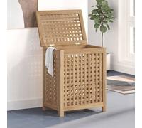 BAC À LINGE 50X35X60 CM BOIS DE TECK MASSIF