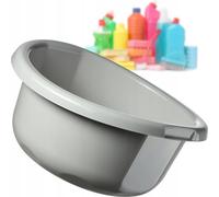 Bac à linge/bassine en plastique - Rond - Avec poignées - XXL - Gris clair