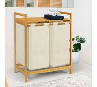 Bac à linge double bambou ALI tissu écru