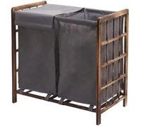 Bac à linge MENDLER HWC-B60, bois massif 60x60x33cm 68l brun, couvercle gris Marron G