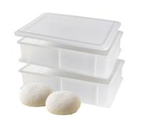 Bac à Pâtons Pizza et Pain BPA-free, 40x30x10, 2 Bacs + 1 Couvercle | CookandSupply, Boîte à Pizza, Certifié Contact Alimentaire, Bac à Pâte Empilable, Conteneur pour Levée de Pizza Made in Italy
