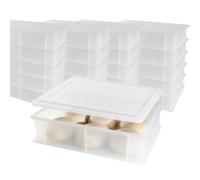 Bac à Pâtons Pizza et Pain BPA-free, 40x30x10, 20 Bacs + 20 Couvercles | CookandSupply, Boîte à Pizza, Certifié Contact Alimentaire, Bac à Pâte Empilable, Conteneur pour Levée de Pizza Made in Italy