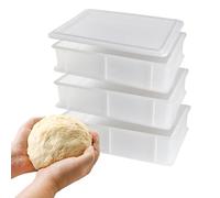 Bac à Pâtons Pizza et Pain BPA-free, 40x30x10, 3 Bacs + 1 Couvercle | CookandSupply, Boîte à Pizza, Certifié Contact Alimentaire, Bac à Pâte Empilable, Conteneur pour Levée de Pizza Made in Italy