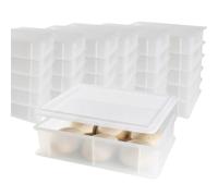 Bac à Pâtons Pizza et Pain BPA-free, 40x30x10, 30 Bacs + 30 Couvercles | CookandSupply, Boîte à Pizza, Certifié Contact Alimentaire, Bac à Pâte Empilable, Conteneur pour Levée de Pizza Made in Italy