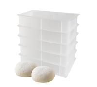 Bac à Pâtons Pizza et Pain BPA-free, 40x30x10, 5 Bacs + 1 Couvercle | CookandSupply, Boîte à Pizza, Certifié Contact Alimentaire, Bac à Pâte Empilable, Conteneur pour Levée de Pizza Made in Italy