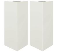 Bac à plantes 2 pcs. Blanc Triangulaire 40x34,5x70 cm Acier