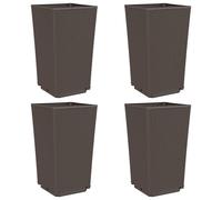 vidaXL Bac à plantes 4 pcs. Marron 32,5x32,5x57 cm PP