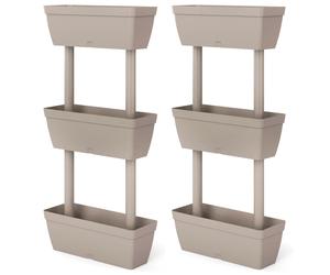 Bac à plantes 6 pièces 100 cm Taupe
