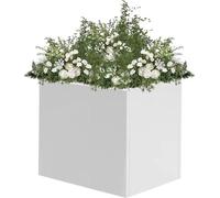 Bac à plantes carré 20 pouces - Blanc - Jardinière métallique pour jardin et intérieur - Convient pour une utilisation à l'intérieur et à l'extérieur