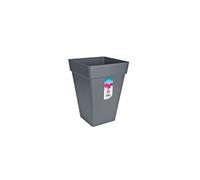 Bac a plantes carrée haut - 37 cm - Gris anthracite