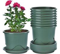 Bac à plantes en plastique 22 cm - Bac à fleurs épais avec système de contrôle des racines - Lot de 6 pots pour semis de serre - Sac décoratif pour plantes de jardin, pour l'intérieur et l'extérieur, 