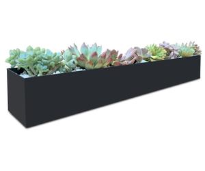 Bac à plantes métal blanc - Jardinière longue pour plantes grasses - 81 cm - Étroite pour rebord de fenêtre - Intérieur et extérieur